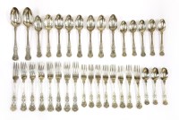 Lot 348 - A matched silver king's pattern table service