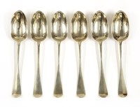 Lot 344 - A set of six Victorian silver Hanoverian old English pattern soup spoons