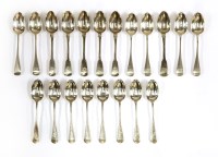 Lot 346 - A set of six George III silver fiddle pattern teaspoons