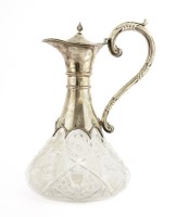 Lot 369 - A modern silver-mounted and clear cut-glass decanter