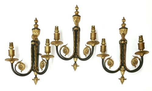 Lot 99 - Three George III-style two-branch wall lights