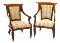 Lot 123 - A pair of Regency mahogany and rosewood library chairs