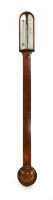 Lot 131 - A George III rosewood stick barometer
