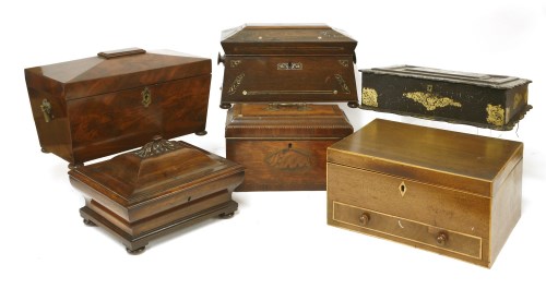 Lot 97 - A Chippendale period three-compartment tea caddy