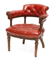 Lot 165 - A Victorian oak captain's chair