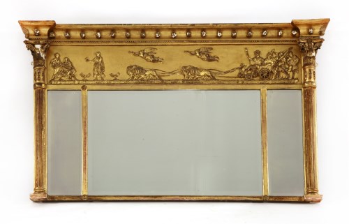 Lot 173 - A George III giltwood and gesso overmantel mirror