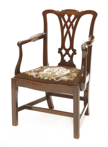Lot 203 - A George III mahogany elbow chair