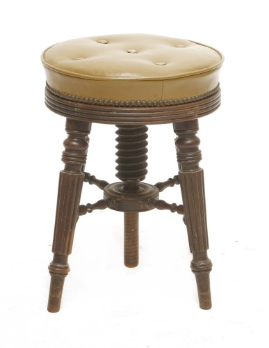 Lot 217 - A Victorian mahogany music stool