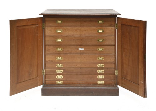 Lot 216 - An Edwardian mahogany plan or collector's chest
