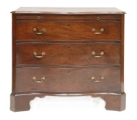 Lot 466 - A George III style mahogany serpentine front chest