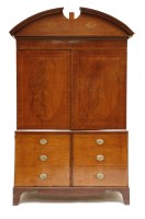 Lot 531 - A George III strung and crossbanded mahogany linen press