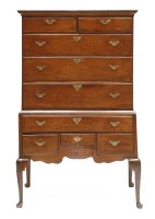 Lot 493 - A George III oak chest on stand