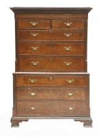 Lot 507 - A George III oak chest on chest