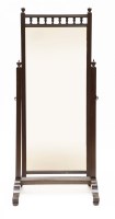 Lot 499 - A late Victorian mahogany cheval mirror