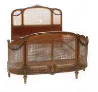 Lot 520 - A French walnut double bed