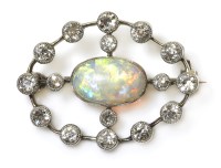 Lot 322 - A Belle Époque opal and diamond brooch