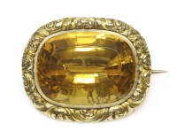 Lot 306 - A William IV gold cased single stone citrine brooch