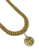 Lot 303 - A French gold and platinum chimera diamond set locket