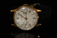 Lot 447 - A gentlemen's 18ct gold Baume and Mercier mechanical chronograph strap watch
