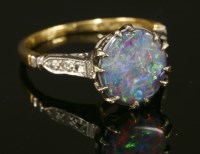 Lot 159 - A single stone opal triplet ring