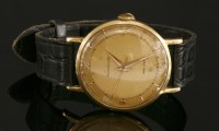 Lot 448 - A gentlemen's 18ct gold Jaeger-LeCoultre mechanical 'Favre Leuba' strap watch