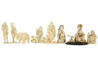 Lot 171 - A collection of eight Japanese ivory carvings