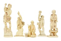 Lot 168 - A collection of five Japanese ivory carvings