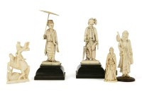 Lot 172 - A collection of ivory carvings