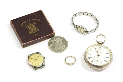 Lot 99 - A silver open faced key wound Cohen Manchester pocket watch