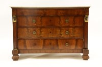 Lot 633 - A 19th century Continental mahogany four drawer commode secretaire chest
