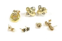 Lot 108 - A collection of gold earrings