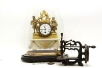 Lot 311 - An onyx and gilt brass mantel clock