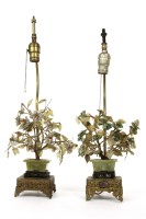 Lot 298 - A pair of Chinese tree table lamps
