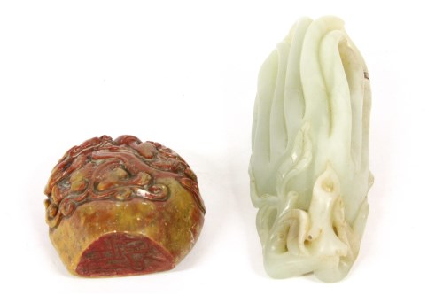 Lot 204 - A Chinese soapstone seal