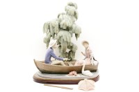 Lot 454A - A large Lladro group of a couple in a rowing boat