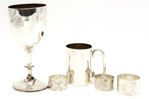 Lot 214 - A George VI silver christening mug