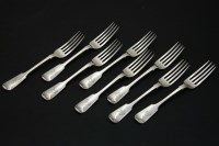 Lot 139 - Two similar sets of four hallmarked silver table forks
