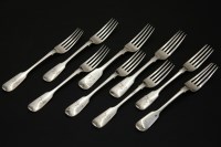 Lot 131 - A set of six Victorian hallmarked silver dessert forks