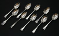 Lot 150 - A set of five late Victorian silver dessert spoons