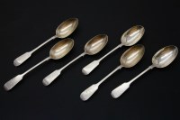 Lot 140 - A set of six Victorian silver table spoons