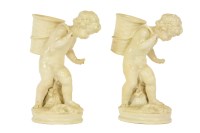 Lot 292 - A pair of Royal Worcester blanc de chine figures