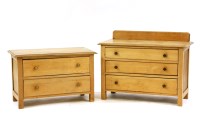 Lot 600 - An Edwardian stripped oak three drawer chest