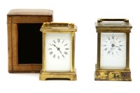 Lot 227 - A French gilt brass carriage clock