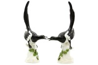 Lot 375 - A pair of Meissen style magpies