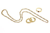 Lot 13 - A 9ct gold fetter and three chain necklaces