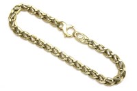 Lot 2 - A two colour gold curb and bar link bracelet