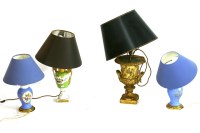 Lot 505 - A large gilt composite table lamp