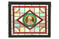 Lot 530 - Three framed stained glass window panels