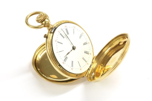 Lot 82 - A French 18ct gold ladies Hunter fob watch