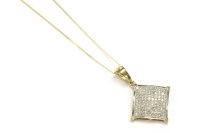 Lot 5 - A 9ct gold diamond pavé cluster pendant